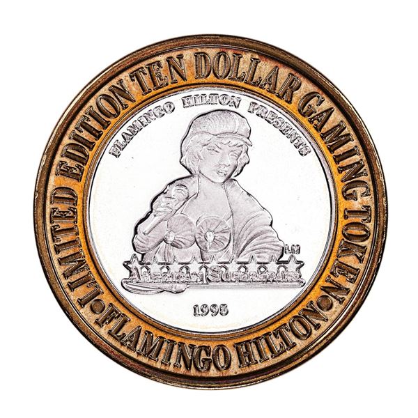 .999 Silver Flamingo Hilton Reno, Nevada $10 Casino Limited Edition Gaming Token