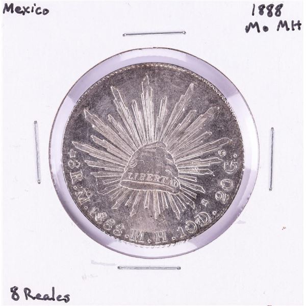 1888 MoMH Mexico 8 Reales Cap & Rays Silver Coin