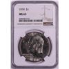Image 1 : 1974 $1 Eisenhower Dollar Coin NGC MS65