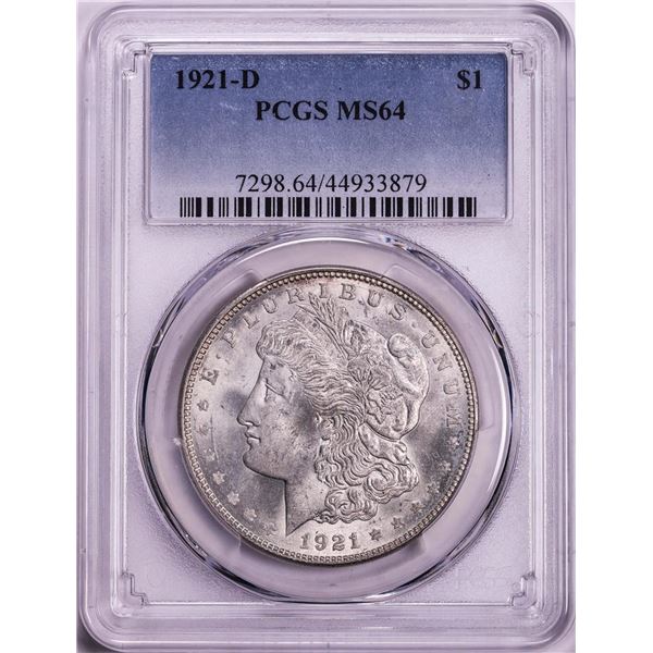 1921-D $1 Morgan Silver Dollar Coin PCGS MS64