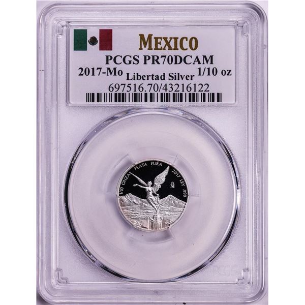2017-Mo Mexico Proof 1/10 oz Silver Libertad Coin PCGS PR70DCAM
