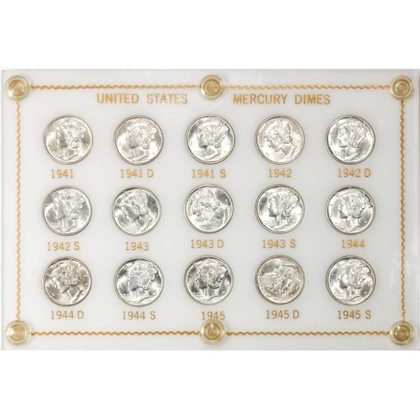 1941-1945 United States Mercury Dime Mint Set  in Plastic Holder