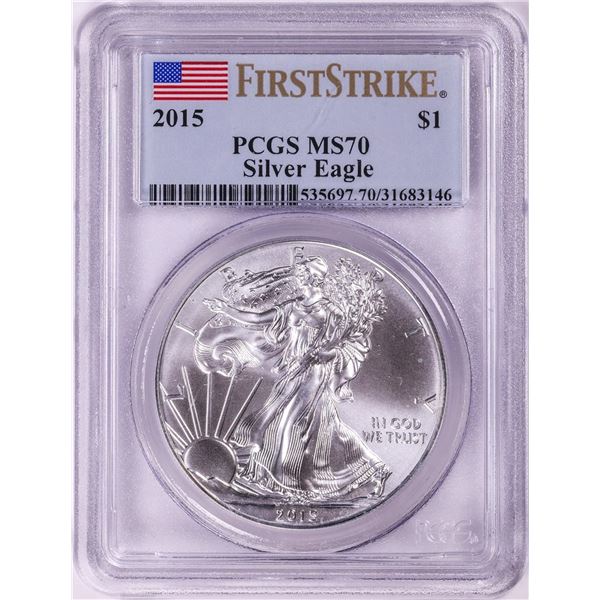 2015 $1 American Silver Eagle Coin PCGS MS70 First Strike