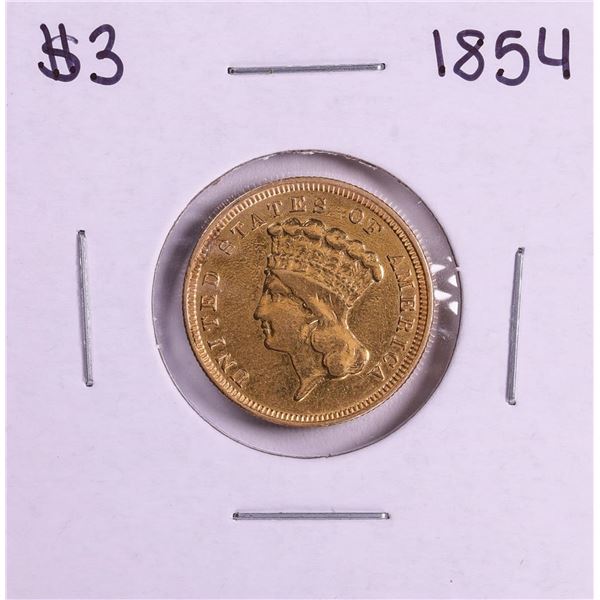 1854 $3 Indian Princess Head Gold Coin