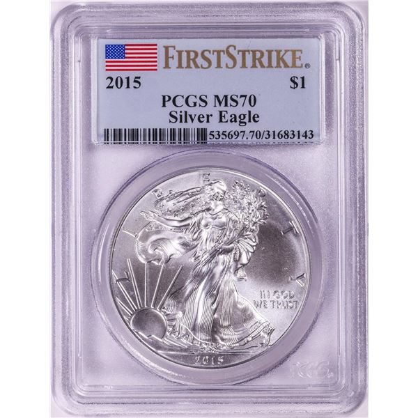 2015 $1 American Silver Eagle Coin PCGS MS70 First Strike