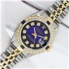 Image 3 : Rolex Ladies Two Tone Blue Vignette Diamond & Sapphire Datejust Wristwatch