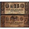 Image 1 : Lot of 1841 $1 & $2 Farmers Bank of Bucks County Bristol, PA Obsolete Bank Notes