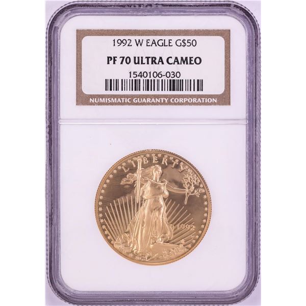 1992-W $50 Proof American Gold Eagle Coin NGC PF70 Ultra Cameo
