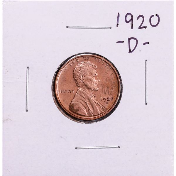 1920-D Lincoln Wheat Cent Coin