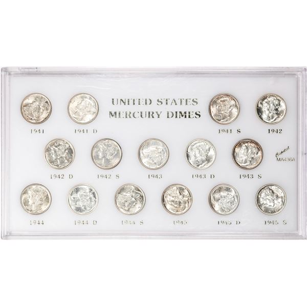 1941-1945 United States Mercury Dime Mint Set  in Capital Plastic Holder