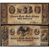 Image 1 : Lot of 1841 $1 & $2 Farmers Bank of Bucks County Bristol, PA Obsolete Bank Notes