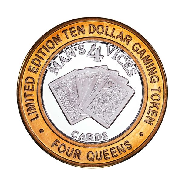 .999 Silver Four Queens Casino Hotel Las Vegas $10 Limited Edition Gaming Token