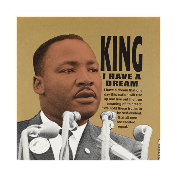 Steve Kaufman (1960-2010) "Martin Luther King" Original Serigraph On Canvas