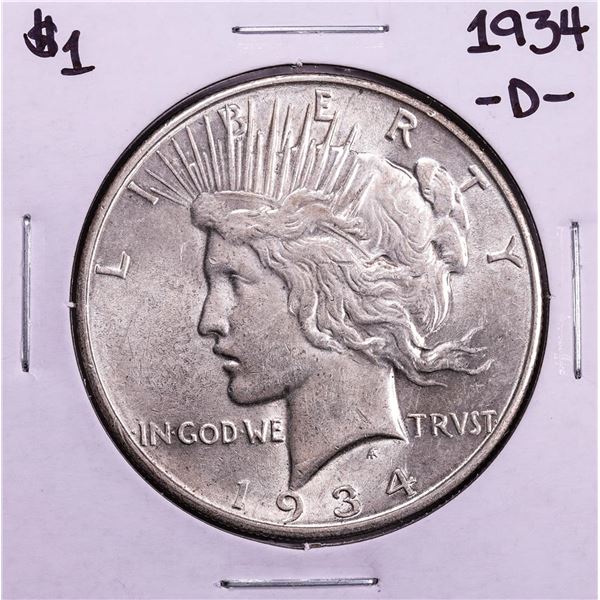 1934-D $1 Peace Silver Dollar Coin