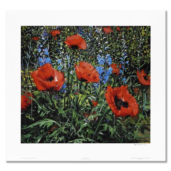 Peter Ellenshaw (1913-2007) "Red Poppies" Limited Edition Lithograph On Paper
