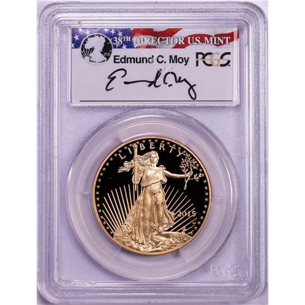 2015-W $50 Proof American Gold Eagle Coin PCGS PR70DCAM Moy Signature FDOI Washington