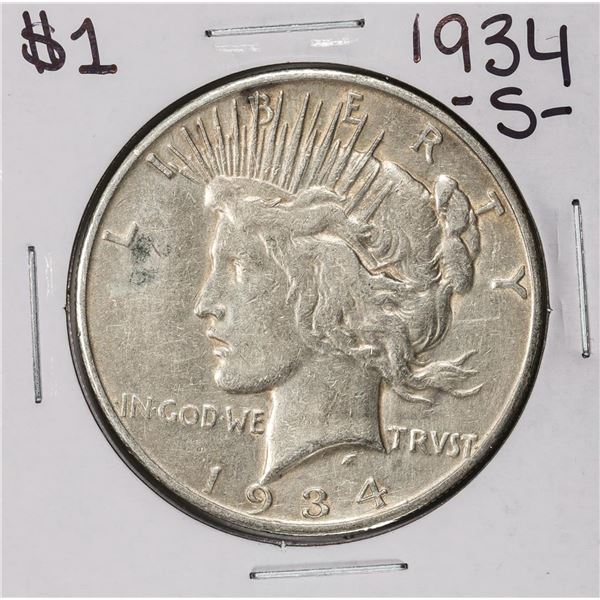 1934-S $1 Peace Silver Dollar Coin