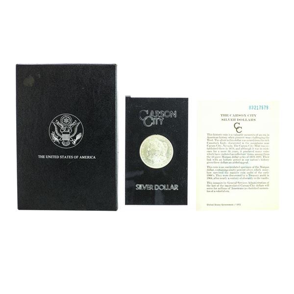 1883-CC $1 Morgan Silver Dollar Coin GSA Hoard w/Box & COA