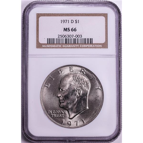 1971-D $1 Eisenhower Dollar Coin NGC MS66