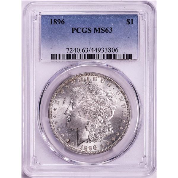 1896 $1 Morgan Silver Dollar Coin PCGS MS63
