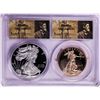 Image 1 : 2017-W Proof American Silver & Gold Eagle Coin Set PCGS PR70DCAM First Strike Signed