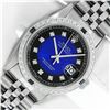 Image 1 : Rolex Men's Stainless Steel Blue Vignette Diamond & Sapphire Datejust Wristwatch