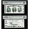 Image 1 : Set of Giori Test Note Washington & Lincoln Memorial PMG Choice Uncirculated 64