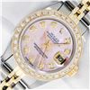 Image 1 : Rolex Ladies Two Tone Pink Mother of Pearl Diamond Datejust Wristwatch