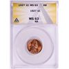 Image 1 : 1927 Lincoln Wheat Cent Coin ANACS MS63 RB