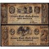 Image 1 : Lot of 1841 $1 & $2 Farmers Bank of Bucks County Bristol, PA Obsolete Bank Notes
