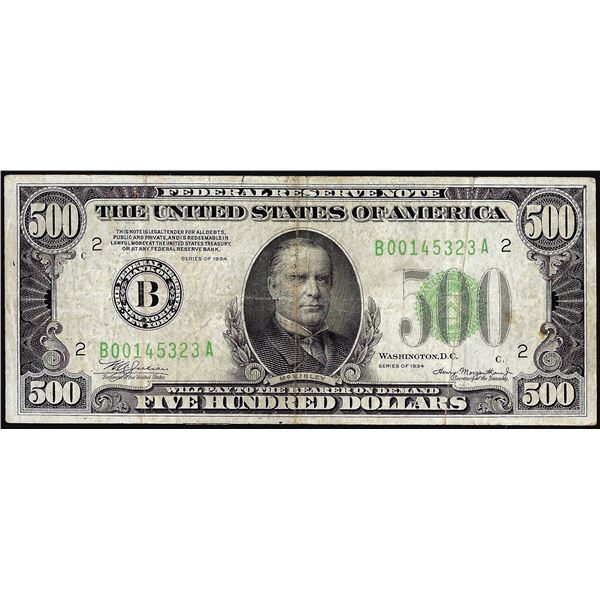 1934 $500 Federal Reserve Note New York