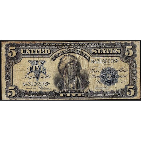 1899 $5 Indian Chief Silver Certificate Note