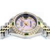 Image 8 : Rolex Ladies Two Tone Pink MOP Diamond & Emerald Oyster Perpetual Datejust Watch