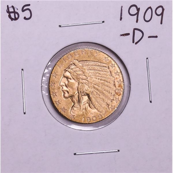 1909-D $5 Indian Head Half Eagle Gold Coin