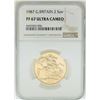 Image 1 : 1987 Great Britain 2 Sovereign Gold Coin NGC PF67 Ultra Cameo