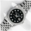 Image 2 : Rolex Men's Stainless Steel Black Diamond Datejust Wristwatch
