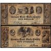 Image 1 : Lot of 1841 $1 & $2 Farmers Bank of Bucks County Bristol, PA Obsolete Bank Notes