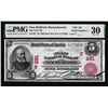 Image 1 : Serial #1 - 1902 Red Seal $5 New Bedford, MA CH# 261 National Note PMG Very Fine 30