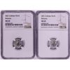 Image 1 : Lot of (2) 2021 Great Britain 10 Pounds Britannia 1/10oz Platinum Coins NGC MS69