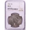 Image 1 : 1926 $1 Peace Silver Dollar Coin NGC MS63