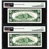 Image 2 : Lot of (2) Consecutive 1950 $10 Federal Reserve Notes STL PMG Gem Uncirculated 66EPQ