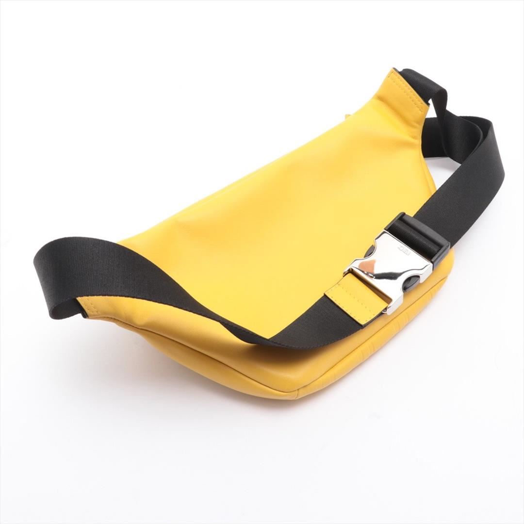 Fendi Yellow Zucca Embossed Leather Zip Waist Bag