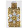 Image 1 : GOLD TONE FILIGREE PERFUME BOTTLE W FLORAL