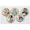 Image 1 : LOT 5 ANTIQUE KELLOGG'S PEP COMIC PINS