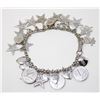 Image 1 : STERLING SILVER CHARM BRACELET W CHARMS