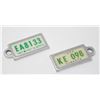 Image 1 : PAIR VINTAGE LICENSE PLATE KEYCHAIN TAGS