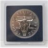 Image 1 : 1982 STERLING SILVER 25G BISON SKULL BULLION COIN