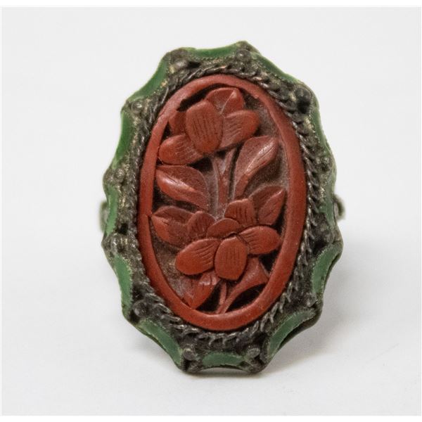 ANTIQUE CHINESE CARVED RING ADJUSTABLE