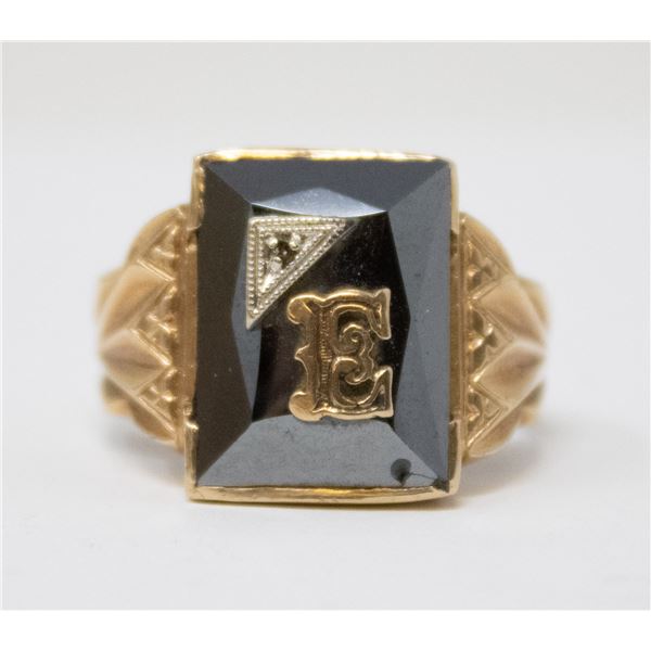 6G 10K GOLD SIGNET RING MENS