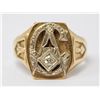 Image 1 : 10G 14K GOLD MASONIC RING SZ 13.75 W DIAMOND